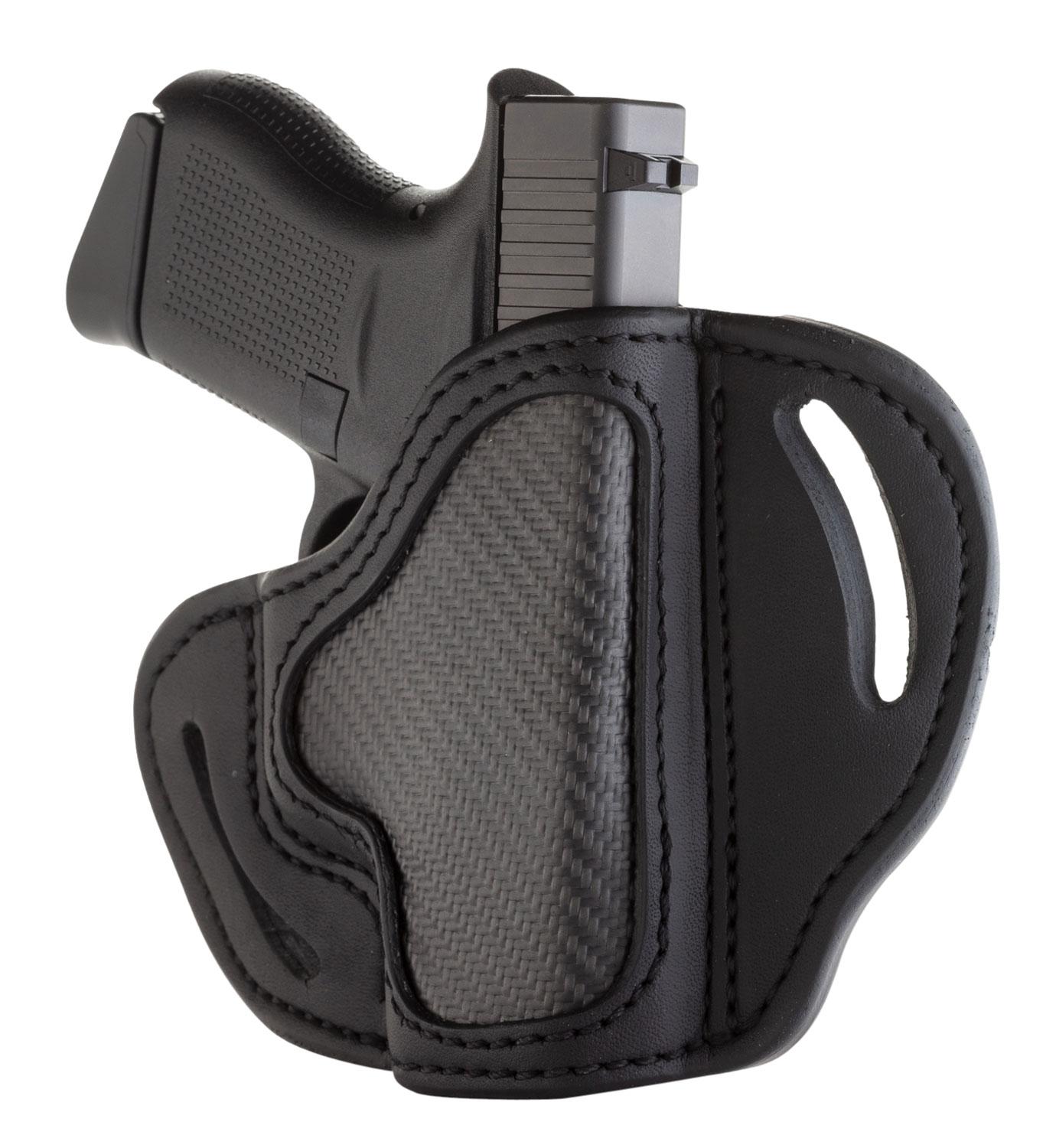  Open Top Owb Compact Multi- Fit Belt Holster Stealth Black Rh Size C
