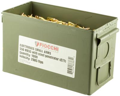 FIOCCHI 556M855 556 62FMJ METAL CAN1000