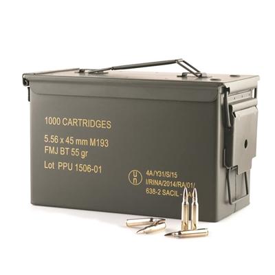 PPU M193 MILSPEC 5.56X45 55GR FMJ 1000RDS IN AMMO CAN!