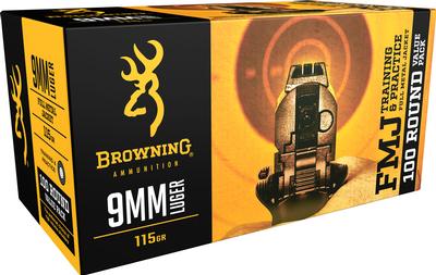 BROWNING 9MM 115 FMJ VALUE PK 100RD