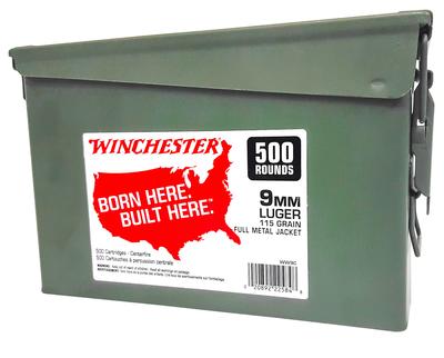 WINCHESTER USA 9MM CAN 500RD 115GR FMJ