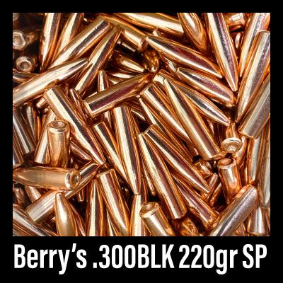 BERRY`S 500CT 300BLK 220GR SP PROJECTILES ONLY