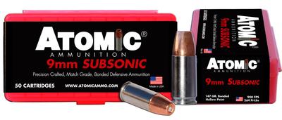 ATOMIC 00438 9MM 147 SUBSONIC 50/10