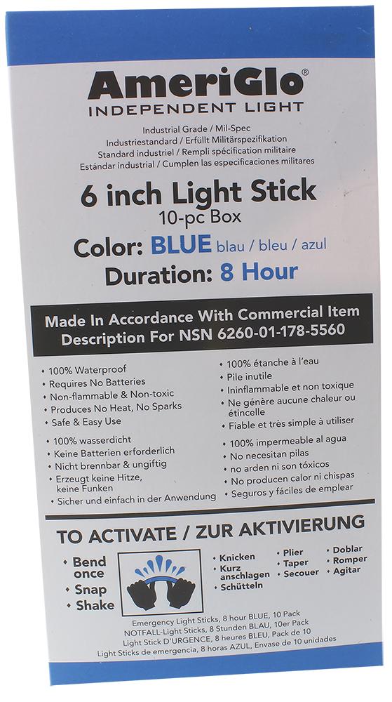  Amer 608hb10b Sticks 6in 8h Blue 10